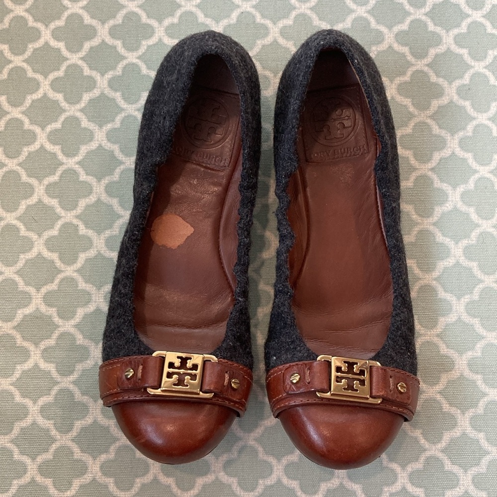 Tory Burch Ambrose Wool Leather Flats 8